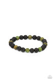 Molten Mogul - Green Bracelet - Paparazzi Accessories Bracelet Bedazzle Me Pretty Mobile Fashion Boutique