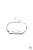 Mom Always Knows - White Bracelet - Paparazzi Accessories Bracelet Bedazzle Me Pretty Mobile Fashion Boutique-MOM