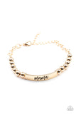 Mom Squad - Gold Bracelet - Paparazzi Accessories Bracelet FS-Bedazzle Me Pretty Mobile Fashion Boutique