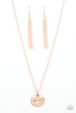 Monarch Meadow - Rose Gold Necklace - Paparazzi Accessories Necklace Bedazzle Me Pretty Mobile Fashion Boutique