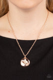Monarch Meadow - Rose Gold Necklace - Paparazzi Accessories Necklace Bedazzle Me Pretty Mobile Fashion Boutique
