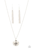 Monarch Meadow - Silver Necklace - Paparazzi Accessories Necklace Bedazzle Me Pretty Mobile Fashion Boutique