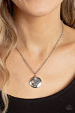 Monarch Meadow - Silver Necklace - Paparazzi Accessories Necklace Bedazzle Me Pretty Mobile Fashion Boutique