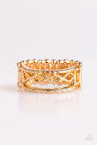 Money Makin Monday - Gold Ring - Paparazzi Accessories Ring Bedazzle Me Pretty Mobile Fashion Boutique