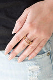 Money Makin Monday - Gold Ring - Paparazzi Accessories Ring Bedazzle Me Pretty Mobile Fashion Boutique