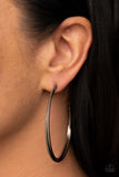 Monochromatic Curves - Black Earrings - Paparazzi Accessories Earrings Bedazzle Me Pretty Mobile Fashion Boutique