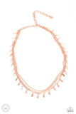 Monochromatic Magic - Rose Gold Necklace - Paparazzi Accessories Necklace Bedazzle Me Pretty Mobile Fashion Boutique