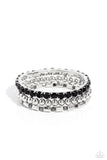 Monochromatic Maverick - Black Bracelet - Paparazzi Accessories Bracelet Bedazzle Me Pretty Mobile Fashion Boutique