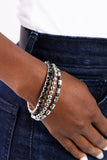 Monochromatic Maverick - Black Bracelet - Paparazzi Accessories Bracelet Bedazzle Me Pretty Mobile Fashion Boutique