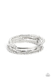 Monochromatic Medley - Silver Bracelet - Paparazzi Accessories Bracelet Bedazzle Me Pretty Mobile Fashion Boutique