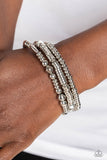 Monochromatic Medley - Silver Bracelet - Paparazzi Accessories Bracelet Bedazzle Me Pretty Mobile Fashion Boutique