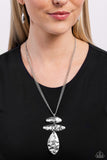 Monochromatic Model - Silver Necklace - Paparazzi Accessories Necklace Bedazzle Me Pretty Mobile Fashion Boutique