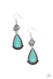 Montana Mountains - Blue Earrings - Paparazzi Accessories Earrings Bedazzle Me Pretty Mobile Fashion Boutique