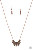 Monumental March - Copper Necklace - Paparazzi Accessories Necklace Bedazzle Me Pretty Mobile Fashion Boutique