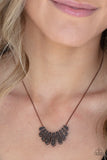 Monumental March - Copper Necklace - Paparazzi Accessories Necklace Bedazzle Me Pretty Mobile Fashion Boutique