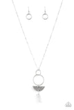 Monumental Obelisk - White Necklace - Paparazzi Accessories Necklace Bedazzle Me Pretty Mobile Fashion Boutique