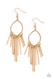 Mood Swing - Gold Earrings - Paparazzi Accessories Earrings Bedazzle Me Pretty Mobile Fashion Boutique