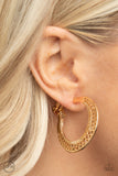 Moon Child Charisma - Gold Clip-On Earrings - Paparazzi Accessories Clip-On Earrings Bedazzle Me Pretty Mobile Fashion Boutique