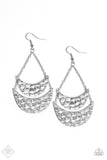 Moon Landings - Silver Earrings - Paparazzi Accessories Earrings Bedazzle Me Pretty Mobile Fashion Boutique