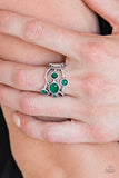 Moon Mood - Green Ring - Paparazzi Accessories Ring Bedazzle Me Pretty Mobile Fashion Boutique