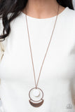 Moonlight Sailing - Copper Necklace - Paparazzi Accessories Necklace Bedazzle Me Pretty Mobile Fashion Boutique