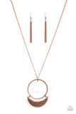 Moonlight Sailing - Copper Necklace - Paparazzi Accessories Necklace Bedazzle Me Pretty Mobile Fashion Boutique
