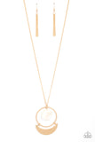 Moonlight Sailing - Gold Necklace - Paparazzi Accessories Necklace Bedazzle Me Pretty Mobile Fashion Boutique