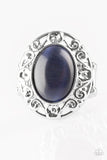 Moonlit Marigold - Blue Ring - Paparazzi Accessories Ring Bedazzle Me Pretty Mobile Fashion Boutique