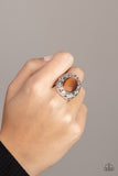 Moonlit Marigold - Brown Ring - Paparazzi Accessories Ring Bedazzle Me Pretty Mobile Fashion Boutique
