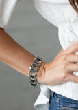 Moonlit Mesa - Silver Bracelet - Paparazzi Accessories Bracelet Bedazzle Me Pretty Mobile Fashion Boutique
