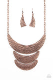 Moonwalk Magic - Copper Necklace - Paparazzi Accessories Necklace Bedazzle Me Pretty Mobile Fashion Boutique