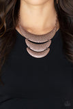 Moonwalk Magic - Copper Necklace - Paparazzi Accessories Necklace Bedazzle Me Pretty Mobile Fashion Boutique