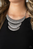 Moonwalk Magic - Silver Necklace - Paparazzi Accessories Necklace Bedazzle Me Pretty Mobile Fashion Boutique
