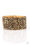 More Bang For Your Buck - Brass Bracelet - Paparazzi Accessories Bracelet Bedazzle Me Pretty Mobile Fashion Boutique