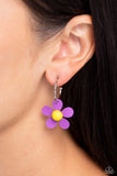 More FLOWER To You! - Purple Earrings - Paparazzi Accessories Earrings Bedazzle Me Pretty Mobile Fashion Boutique