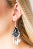 Mostly Monte-ZUMBA - Black Earrings - Paparazzi Accessories Earrings Bedazzle Me Pretty Mobile Fashion Boutique