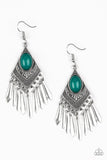 Mostly Monte-ZUMBA - Green Earrings - Paparazzi Accessories Earrings Bedazzle Me Pretty Mobile Fashion Boutique