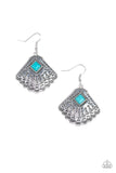 Mountain Mesa - Blue Earrings - Paparazzi Accessories Earrings Bedazzle Me Pretty Mobile Fashion Boutique