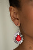Mountain Mover - Red Earrings - Paparazzi Accessories Earrings Bedazzle Me Pretty Mobile Fashion Boutique
