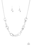 Move It On Over - Silver Necklace - Paparazzi Accessories Necklace Bedazzle Me Pretty Mobile Fashion Boutique