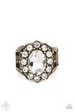 Moxie Magic - Brass Ring - Paparazzi Accessories Ring Bedazzle Me Pretty Mobile Fashion Boutique