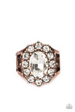 Moxie Magic - Copper Ring - Paparazzi Accessories Ring Bedazzle Me Pretty Mobile Fashion Boutique