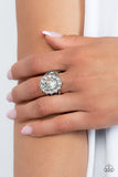 Moxie Magic - White Ring - Paparazzi Accessories Ring Bedazzle Me Pretty Mobile Fashion Boutique