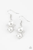 Mrs. Gatsby - White Earrings - Paparazzi Accessories Earrings Bedazzle Me Pretty Mobile Fashion Boutique