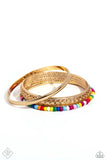 Multicolored Medley - Gold Bracelet - Paparazzi Accessories Bracelet Bedazzle Me Pretty Mobile Fashion Boutique