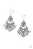 Music To My Ears - Silver Earrings - Paparazzi Accessories Earrings Bedazzle Me Pretty Mobile Fashion Boutique