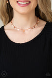Musically Minimalist - Copper Necklace - Paparazzi Accessories Necklace Bedazzle Me Pretty Mobile Fashion Boutique