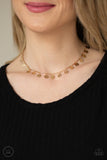 Musically Minimalist - Gold Necklace - Paparazzi Accessories Necklace Bedazzle Me Pretty Mobile Fashion Boutique
