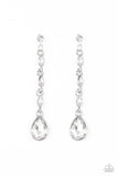 Must Love Diamonds - White Earrings - Paparazzi Accessories Earrings Bedazzle Me Pretty Mobile Fashion Boutique