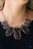 My Cave Is Your Cave - Copper Necklace - Paparazzi Accessories Necklace Bedazzle Me Pretty Mobile Fashion Boutique